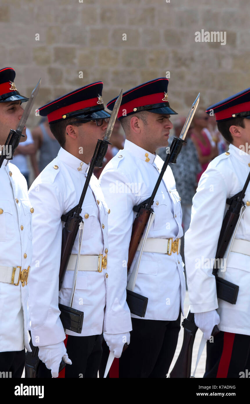Armed Forces of Malta guard of honour during ceremony in front of the