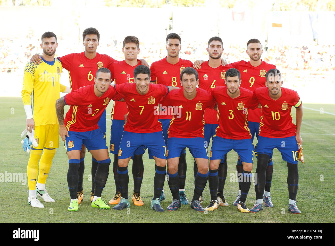 Toledo, Spain. 1st Sep, 2017. Under21 Spain team group lineup (ESP