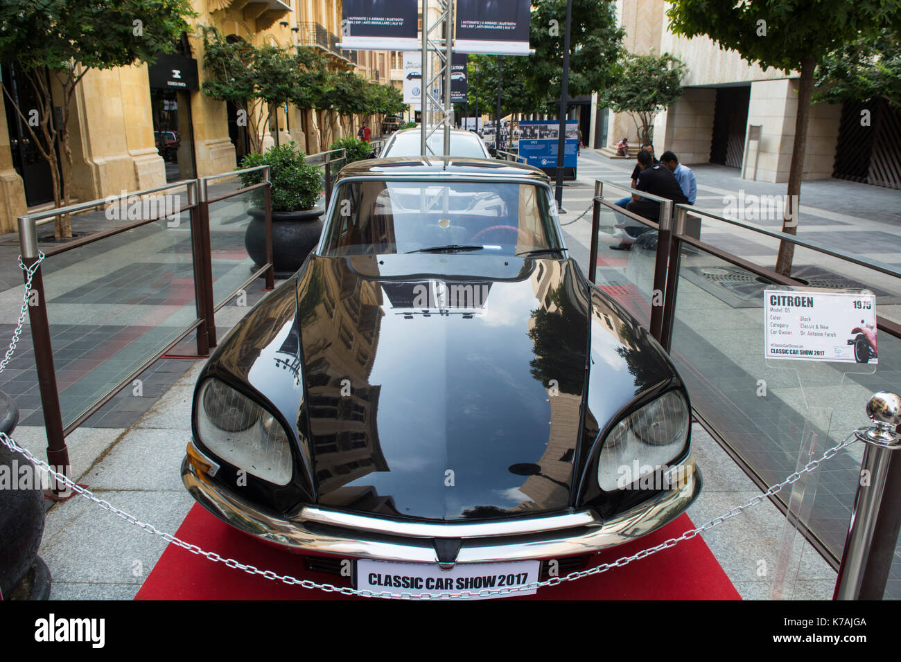 Beirut, Lebanon. 15th Sep, 2017. 1975 Citroen DS on Display at the