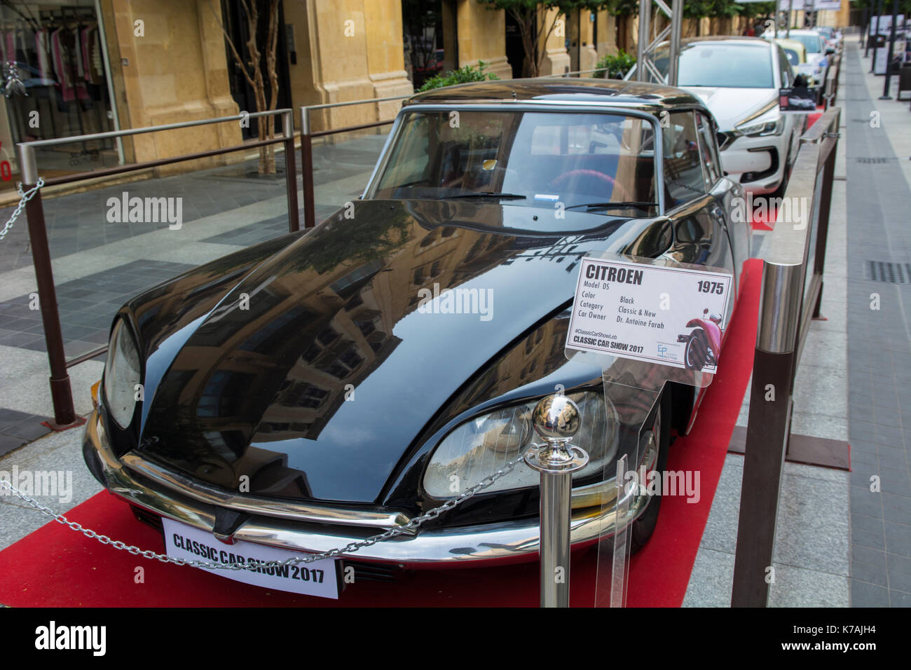 Beirut, Lebanon. 15th Sep, 2017. 1975 Citroen DS on Display at the