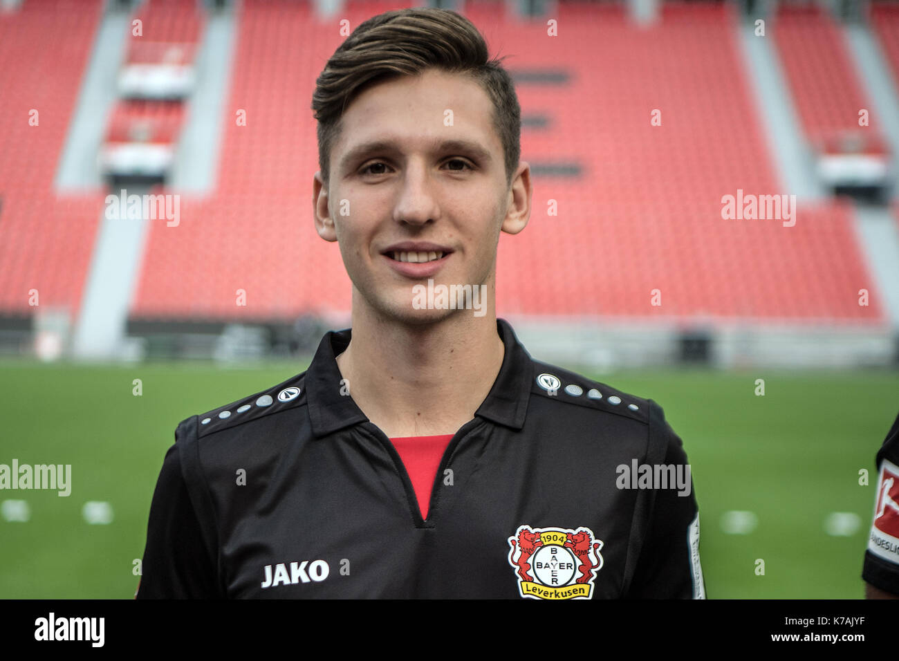 Leverkusen, Germany. 12th Sep, 2017. German Bundesliga, official photocall Bayer 04 Leverkusen for season 2017/18 in Leverkusen, Germany: Panagiotis Retsos. Photo: Federico Gambarini/dpa | usage worldwide/dpa/Alamy Live News Stock Photo