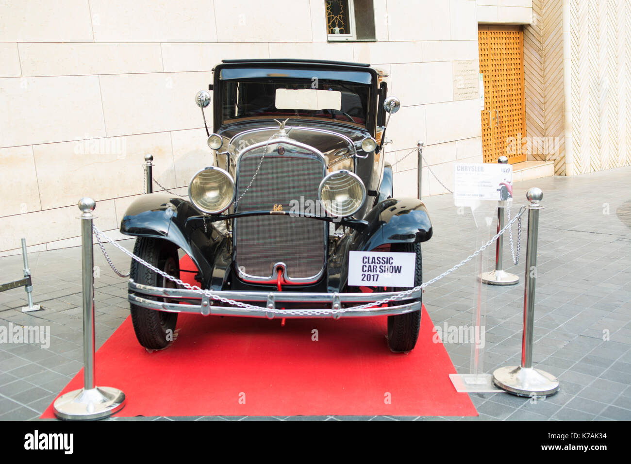 Beirut, Lebanon. 15th Sep, 2017. 1927 Chrysler on Display at the Classic car show in Beirut Souks, Beirut Lebanon Credit: Mohamad Itani/Alamy Live News Stock Photo