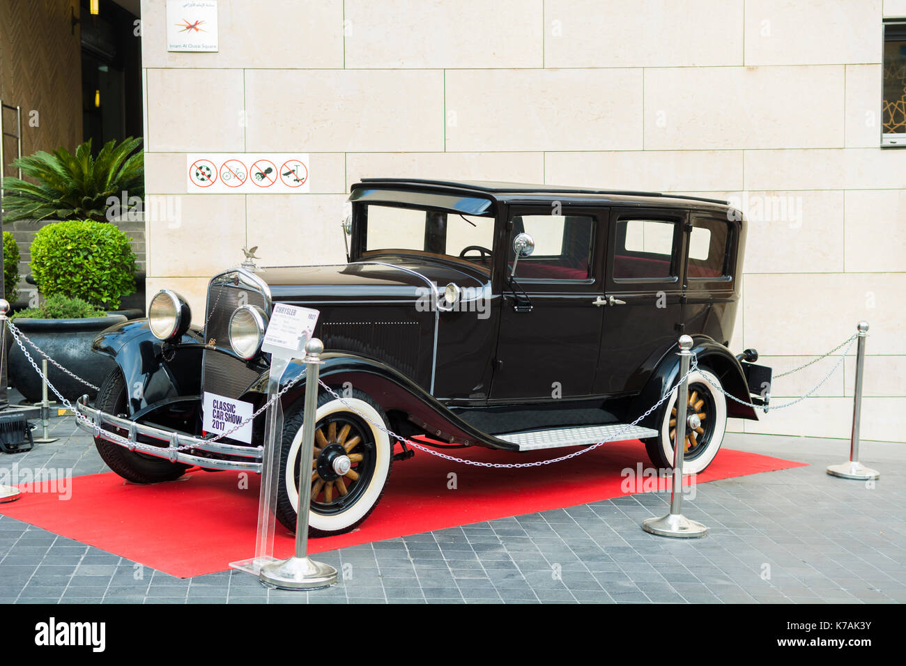 Beirut, Lebanon. 15th Sep, 2017. 1927 Chrysler on Display at the Classic car show in Beirut Souks, Beirut Lebanon Credit: Mohamad Itani/Alamy Live News Stock Photo