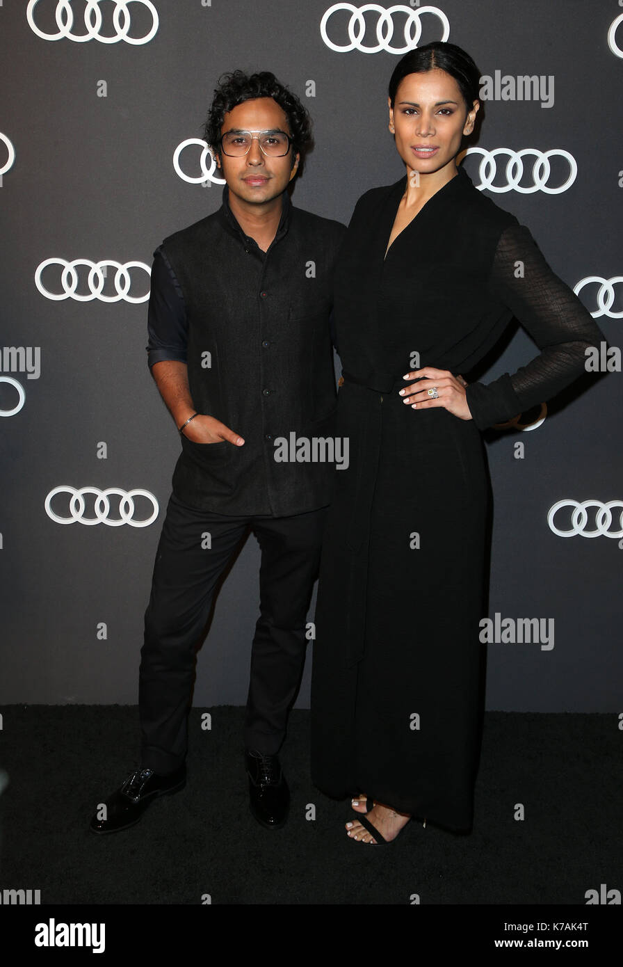 Hollywood, Ca. , USA. 14th Sep, 2017. Kunal Nayyar, Neha Kapur, at Audi