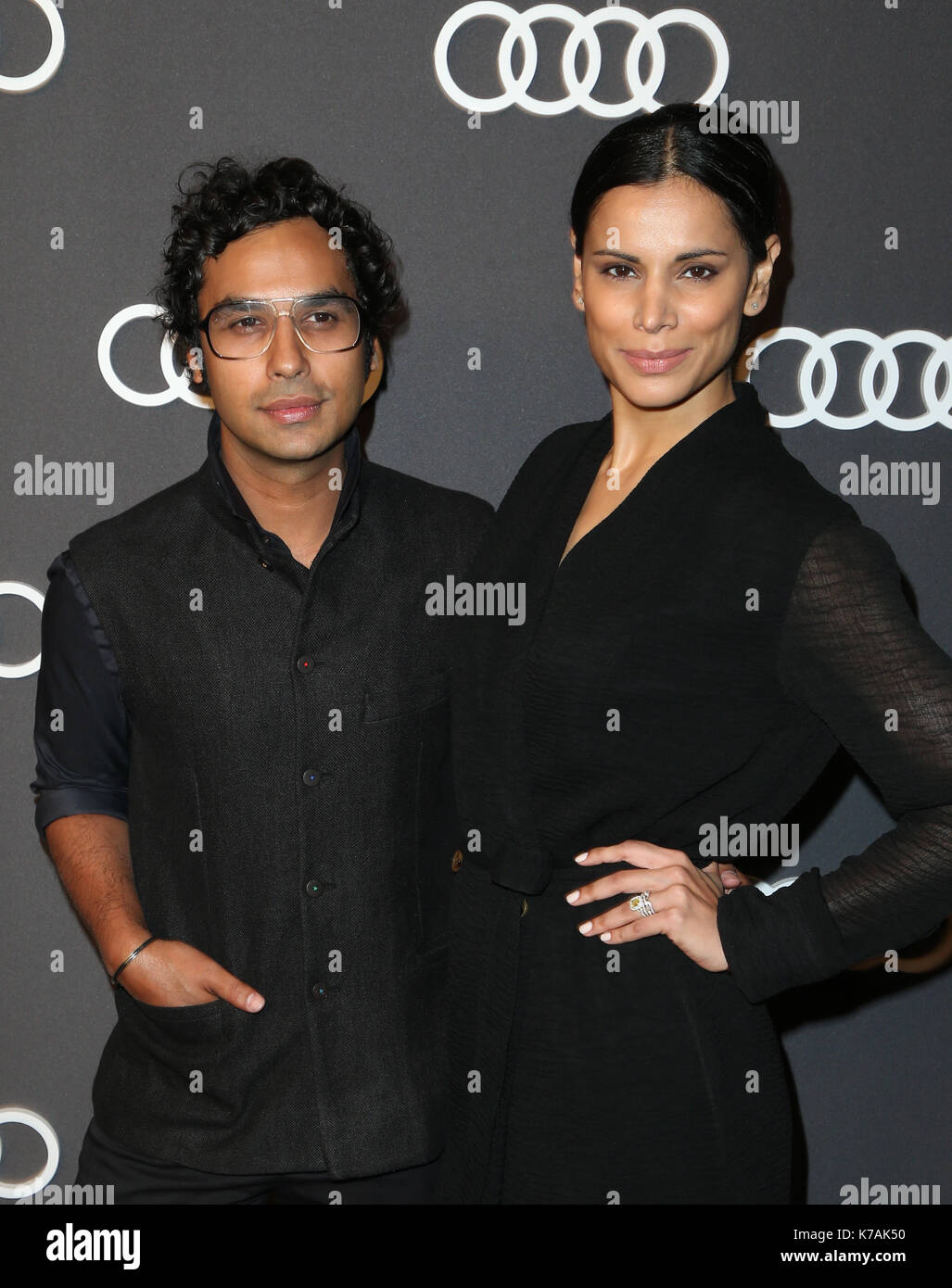 Hollywood, Ca. , USA. 14th Sep, 2017. Kunal Nayyar, Neha Kapur, at Audi