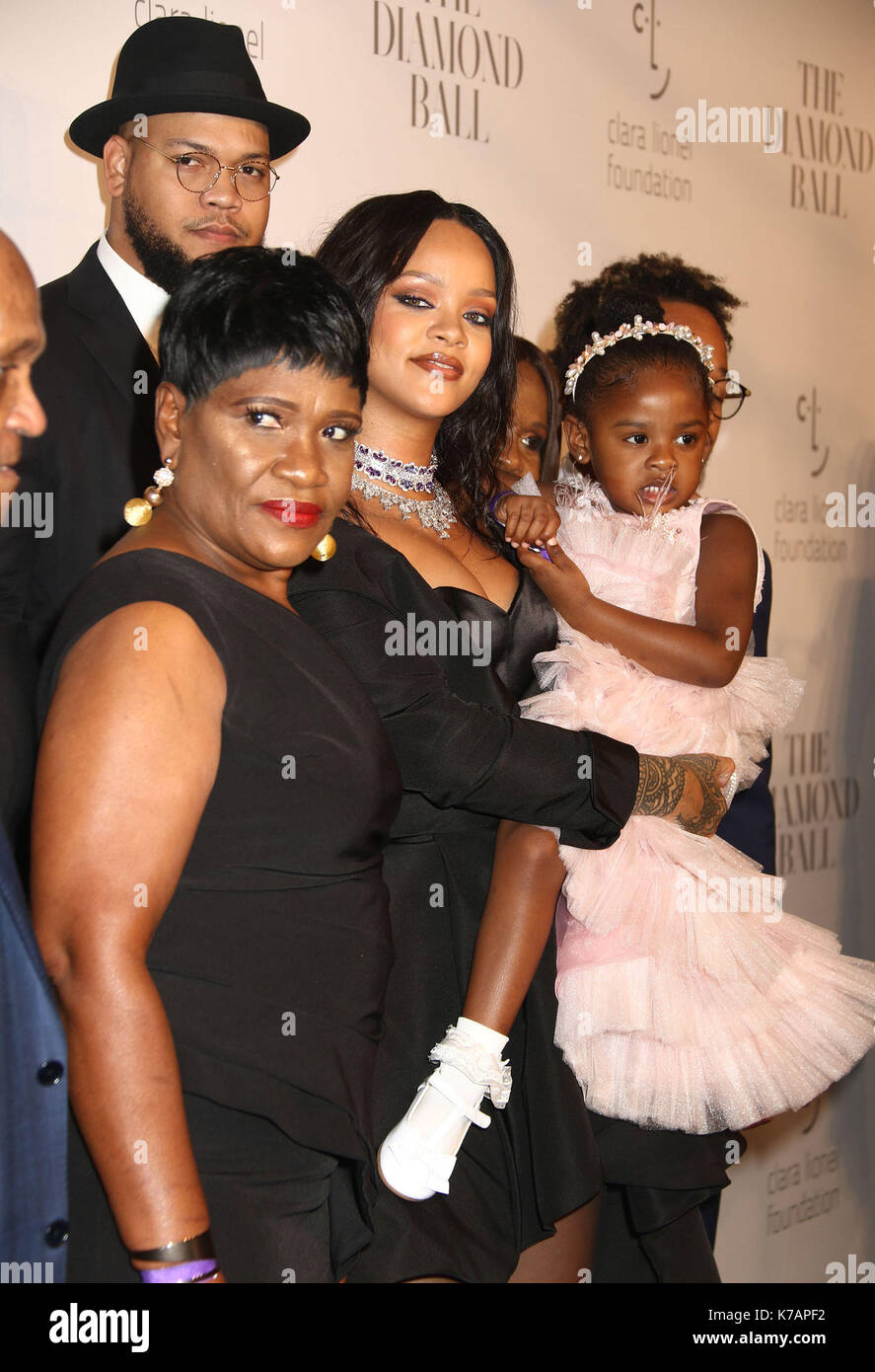 New York, New York, USA. 14th Sep, 2017. RIHANNA with her mother MONICA  BRAITHWAITE and family attend Rihanna's 3rd Annual Diamond Ball held at  Cipriani Wall Street. Credit: Nancy Kaszerman/ZUMA Wire/Alamy Live, image size:887x1390