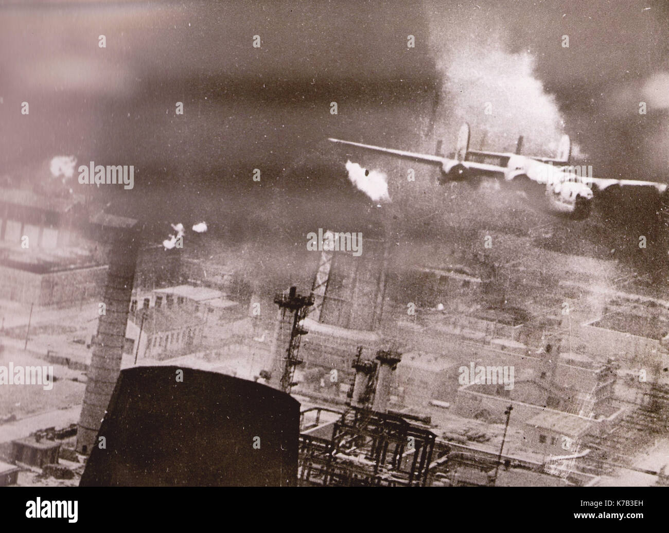 B53 Bombing Mission on Romoanian Oil Refinery 1943 Stock Photo