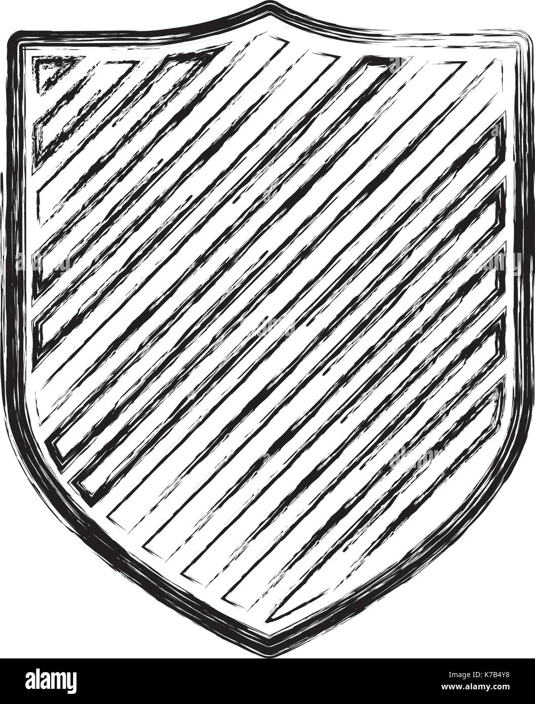 coat of arms monochrome blurred contour and striped Stock Vector Image ...