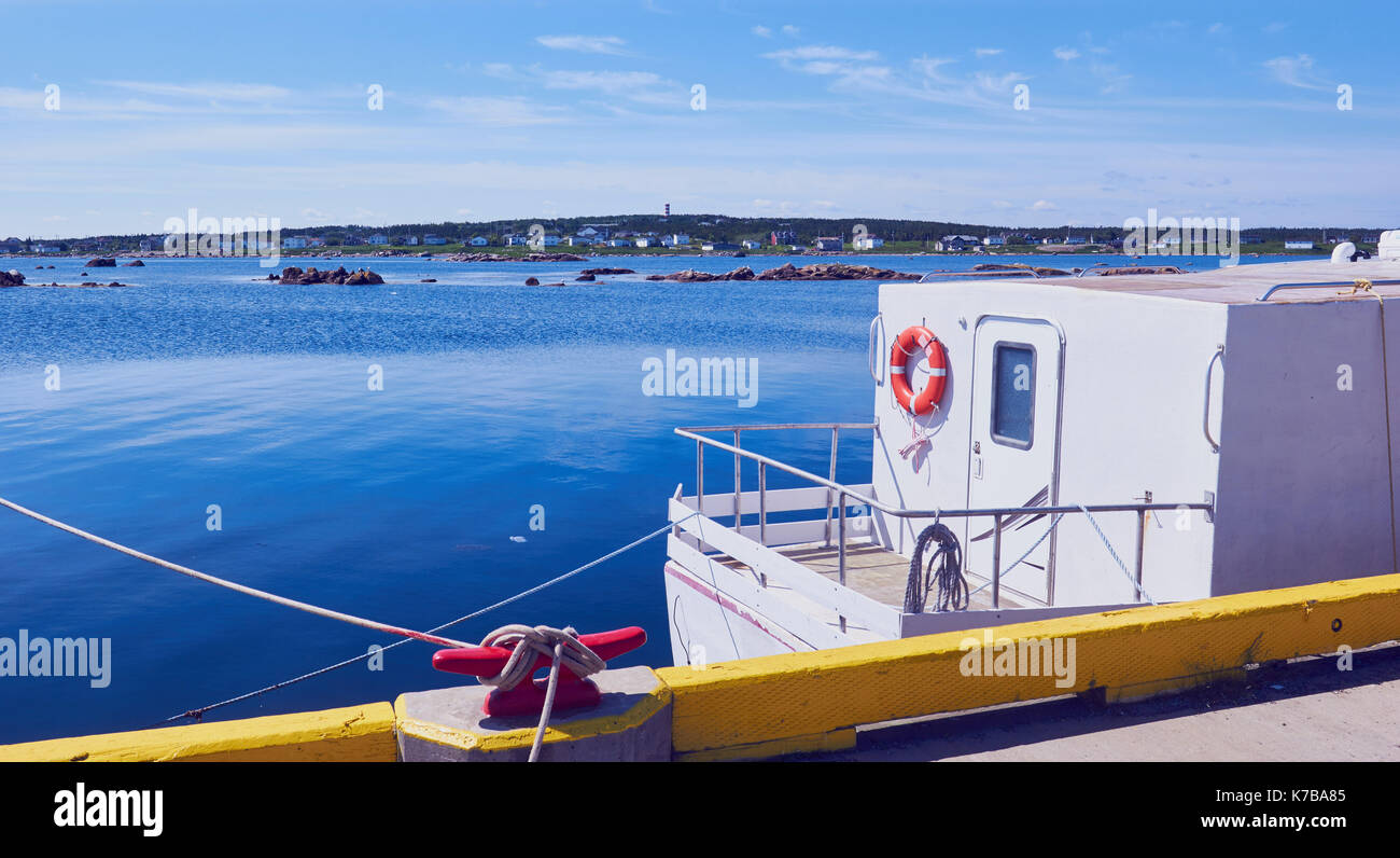 Fishing trawler moored on Atlantic coast, Newfoundland, Canada Stock Photo