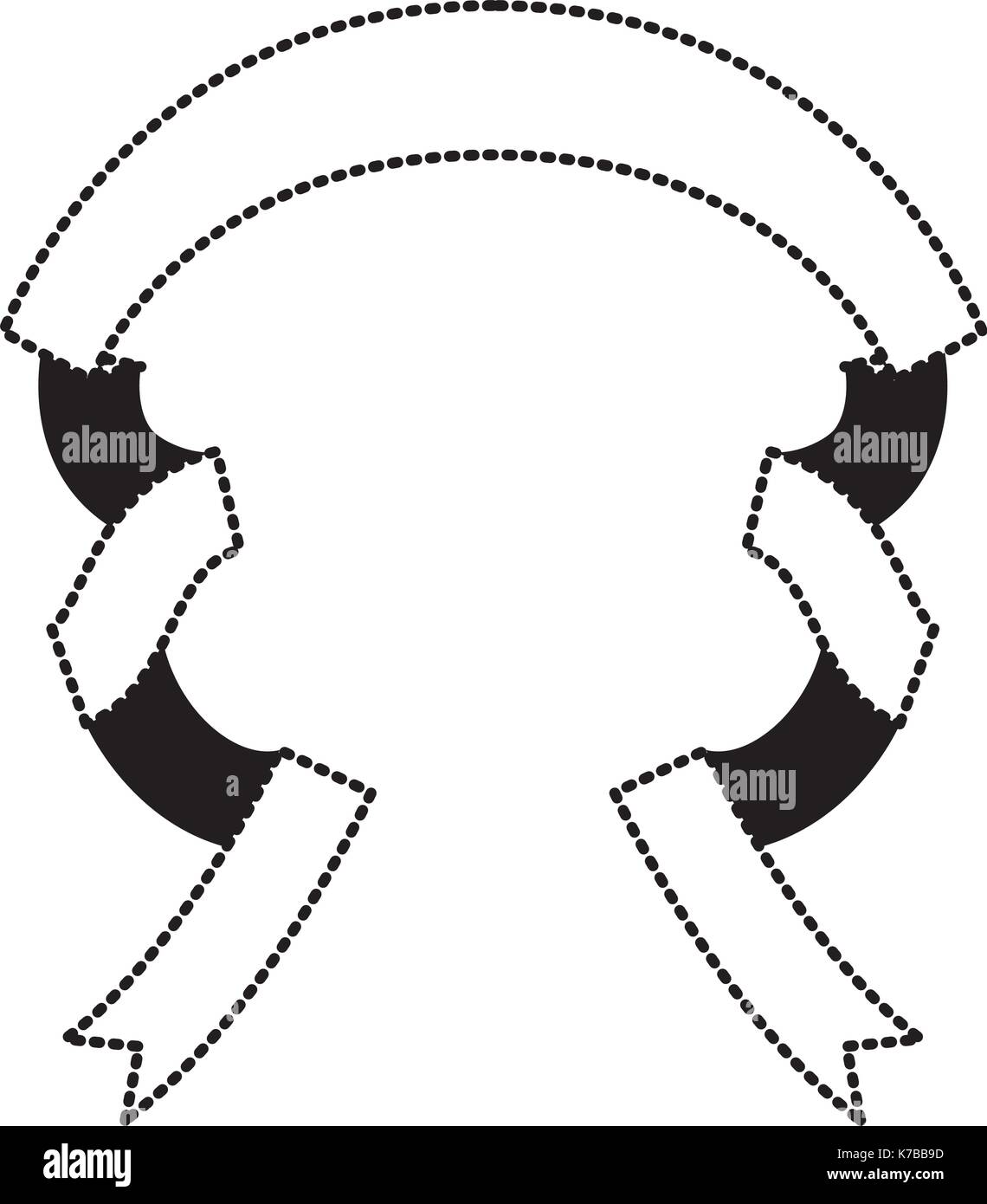 ribbon decorative black silhouette dotted in shape of arch with several ...