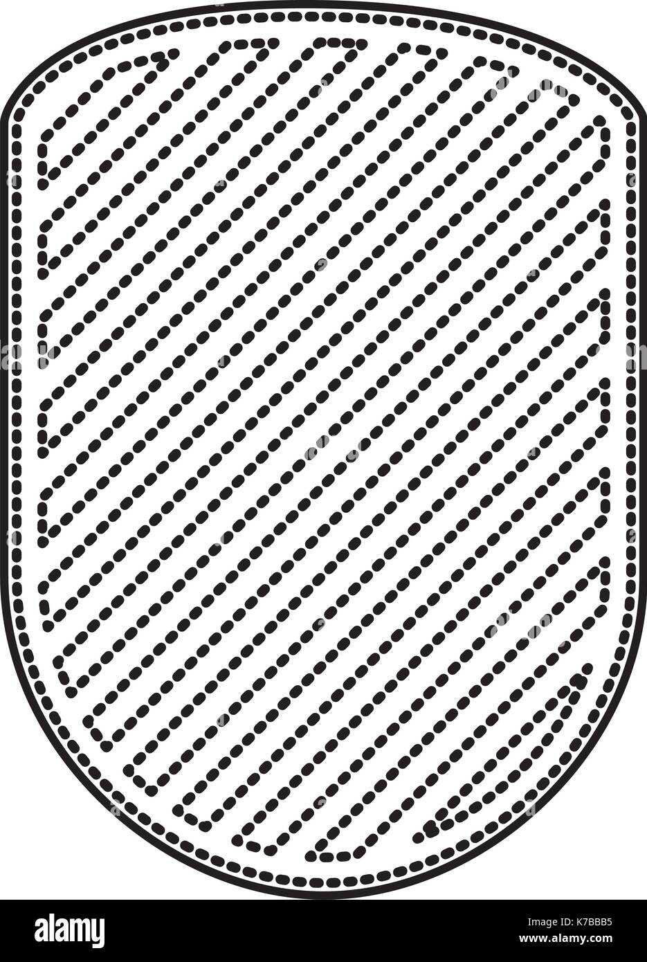 rounded shield in monochrome dotted contour and striped Stock Vector ...
