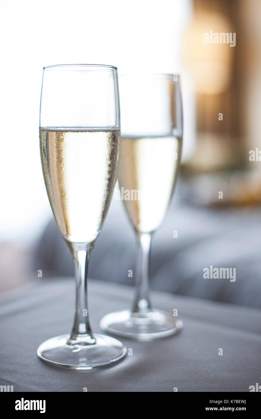 Champagne in champange flutes Stock Photo