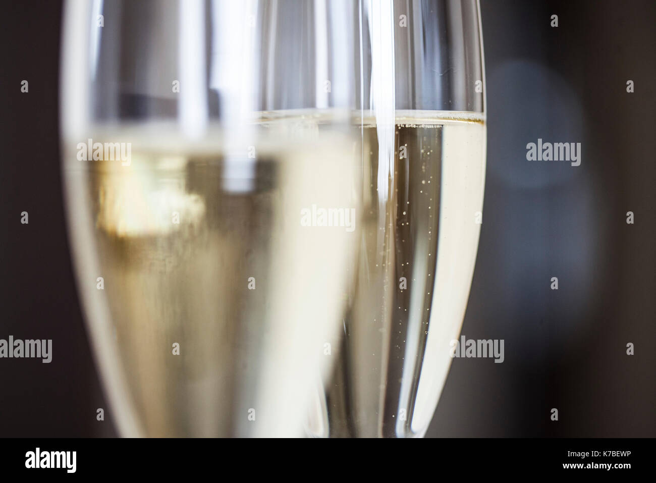 Close-up of champagne flutes Stock Photo