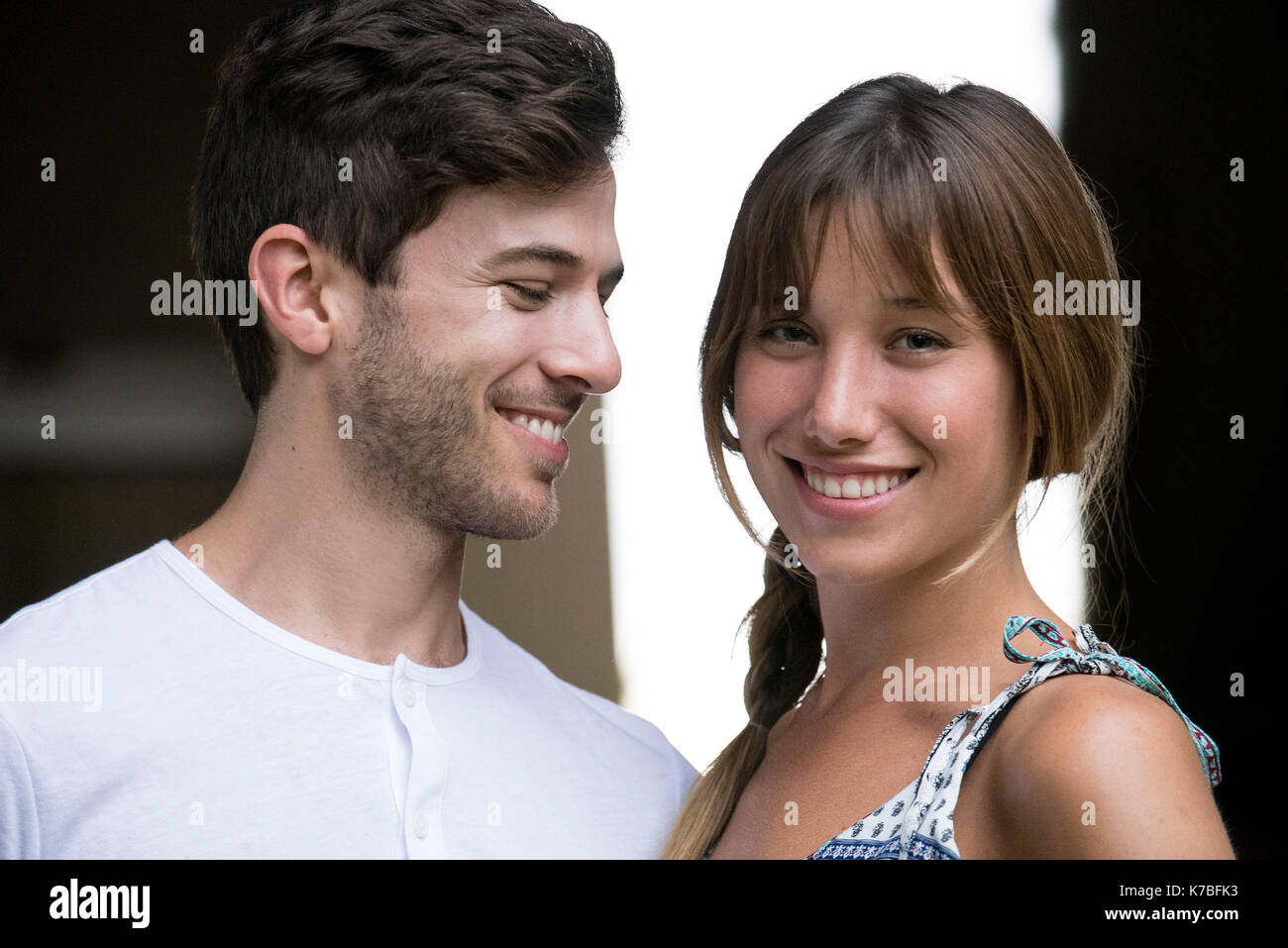 Portrait happy young couples hi-res stock photography and images - Alamy