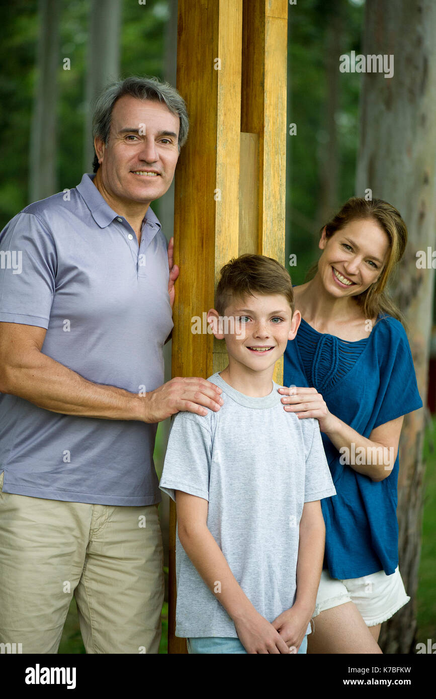 Family with one child, portrait Stock Photo
