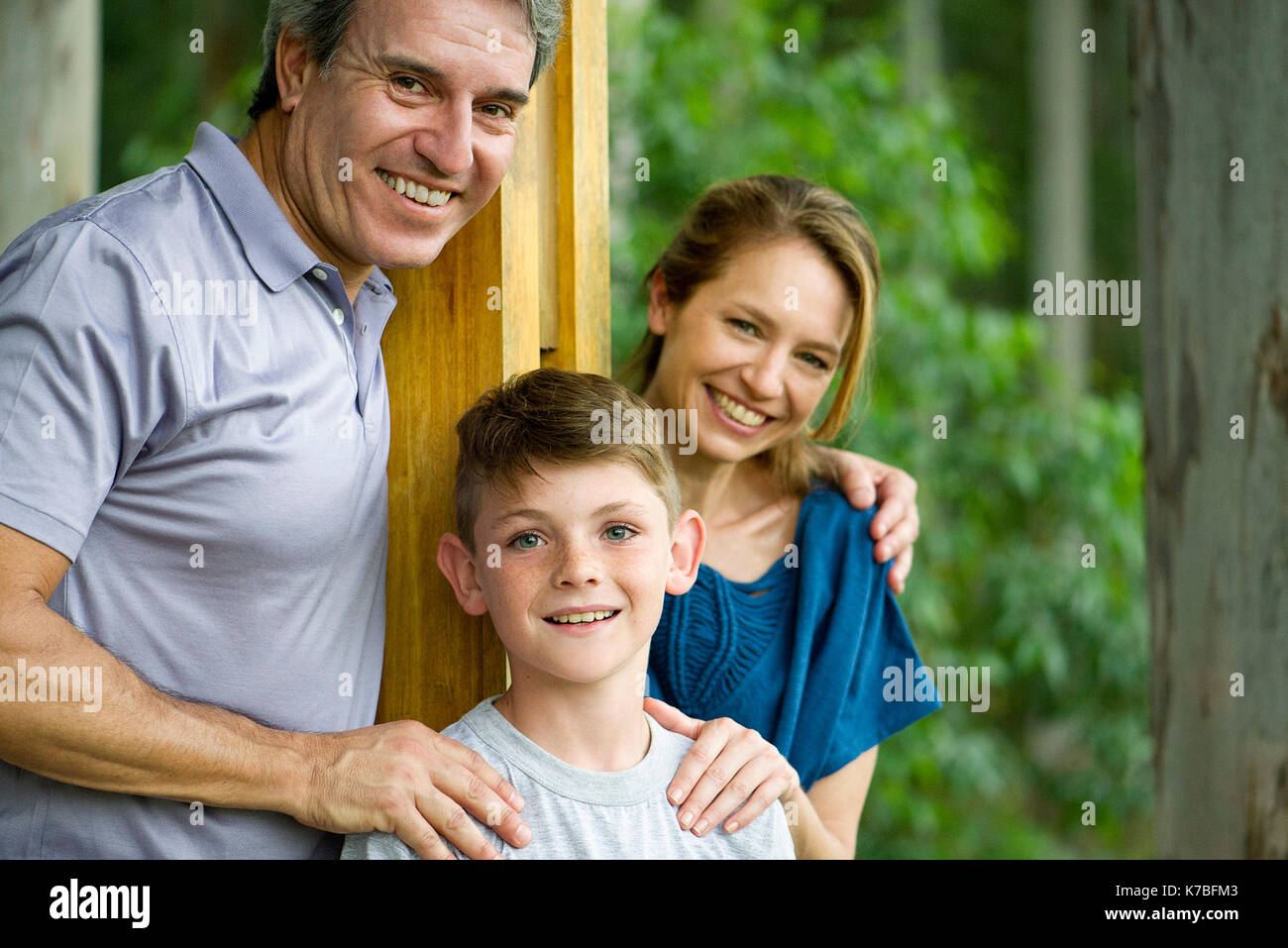 Family with one child, portrait Stock Photo