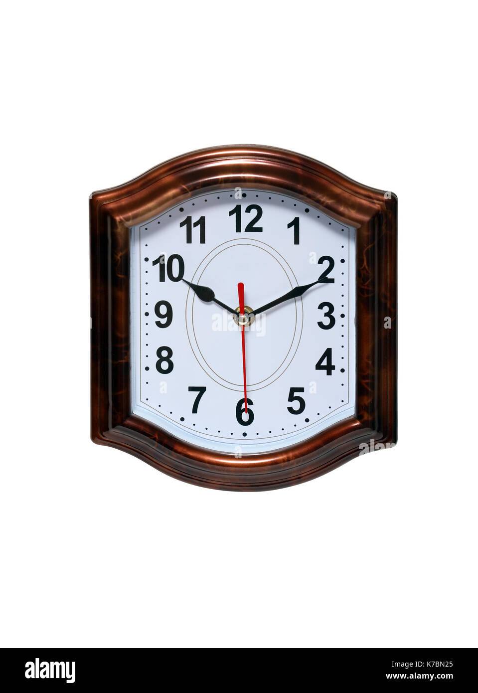 Closeup of nice modern clock isolated on white background with clipping