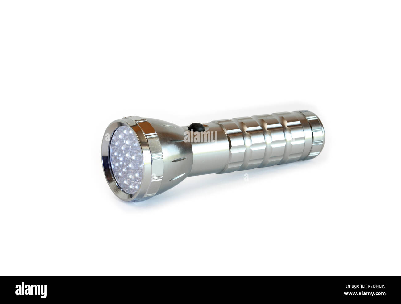 Modern metal electric torch isolated on white background with clipping path Stock Photo