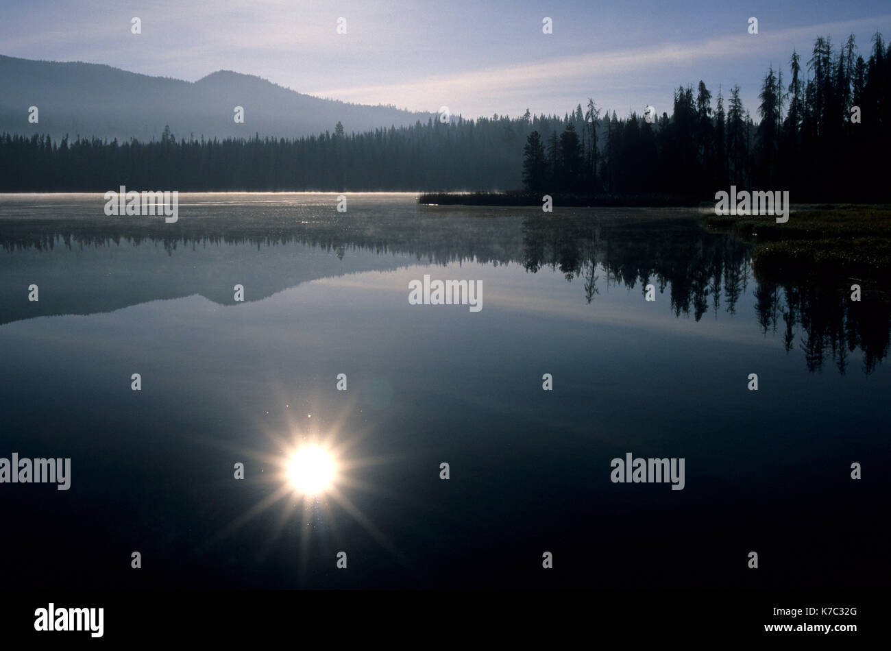 Little Lava Lake sunburst, Cascade Lakes National Scenic Byway, Deschutes National Forest