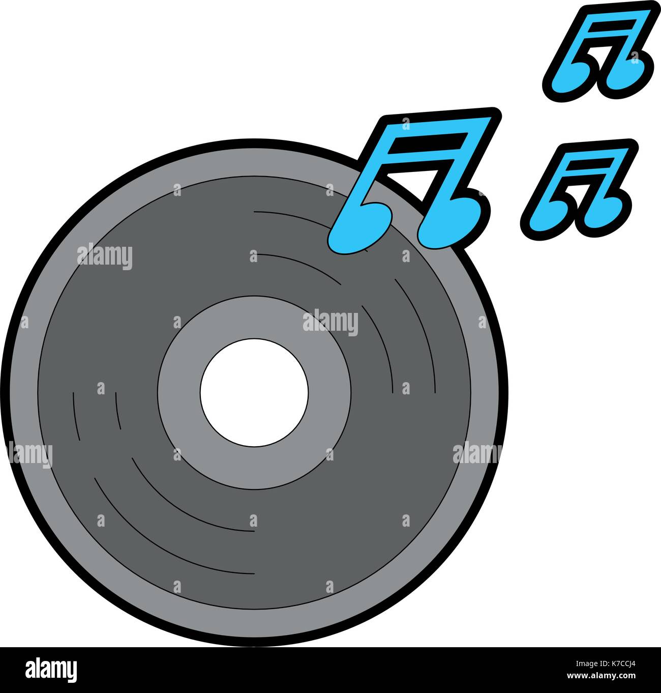 compact disk with music notes vector illustration design Stock Vector ...