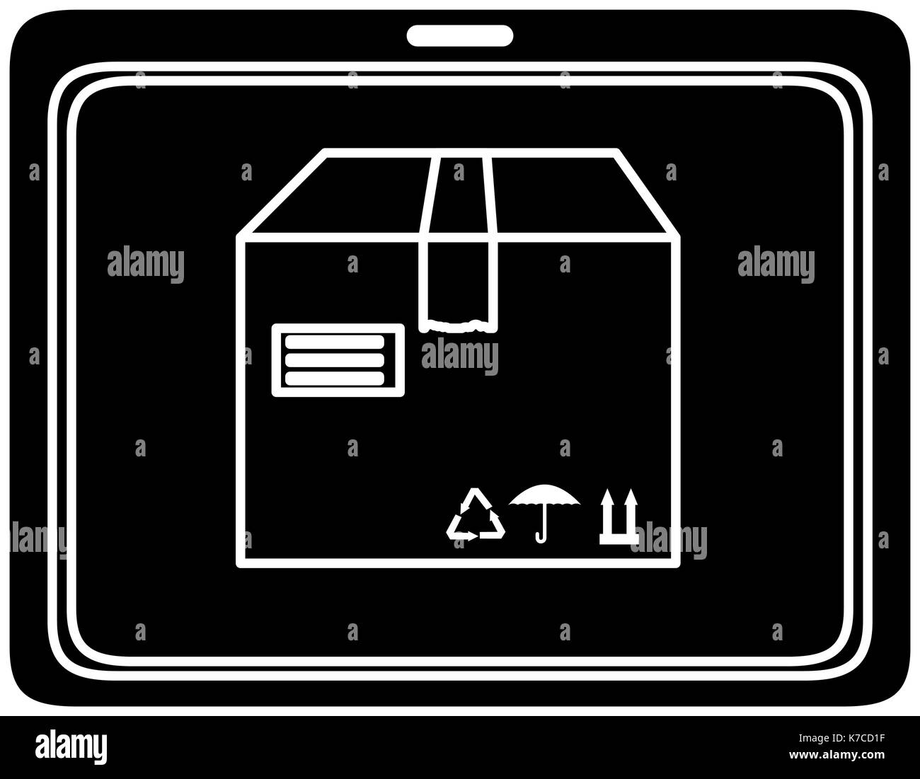 tablet device with delivery app vector illustration design Stock Vector