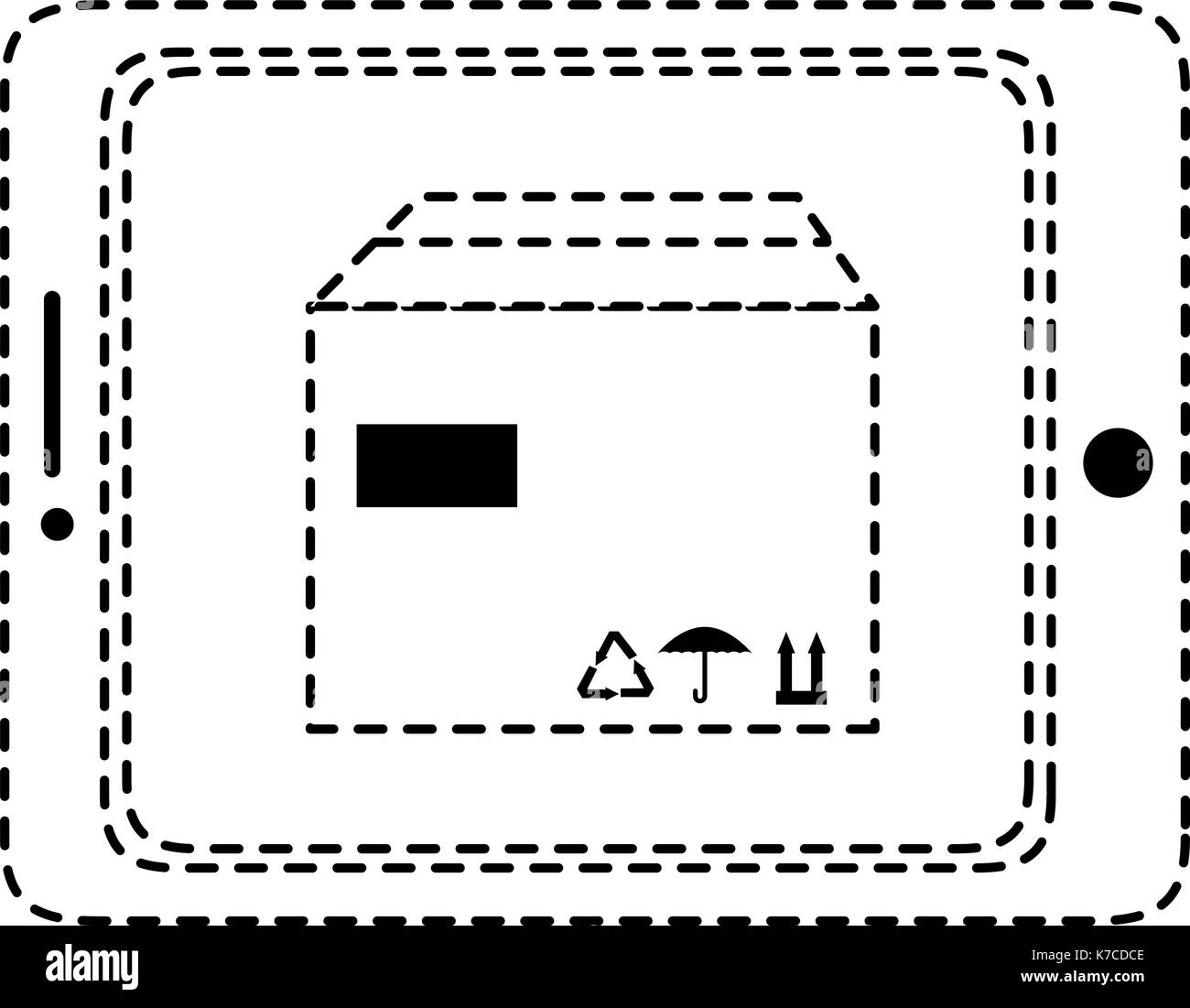 tablet device with delivery app vector illustration design Stock Vector