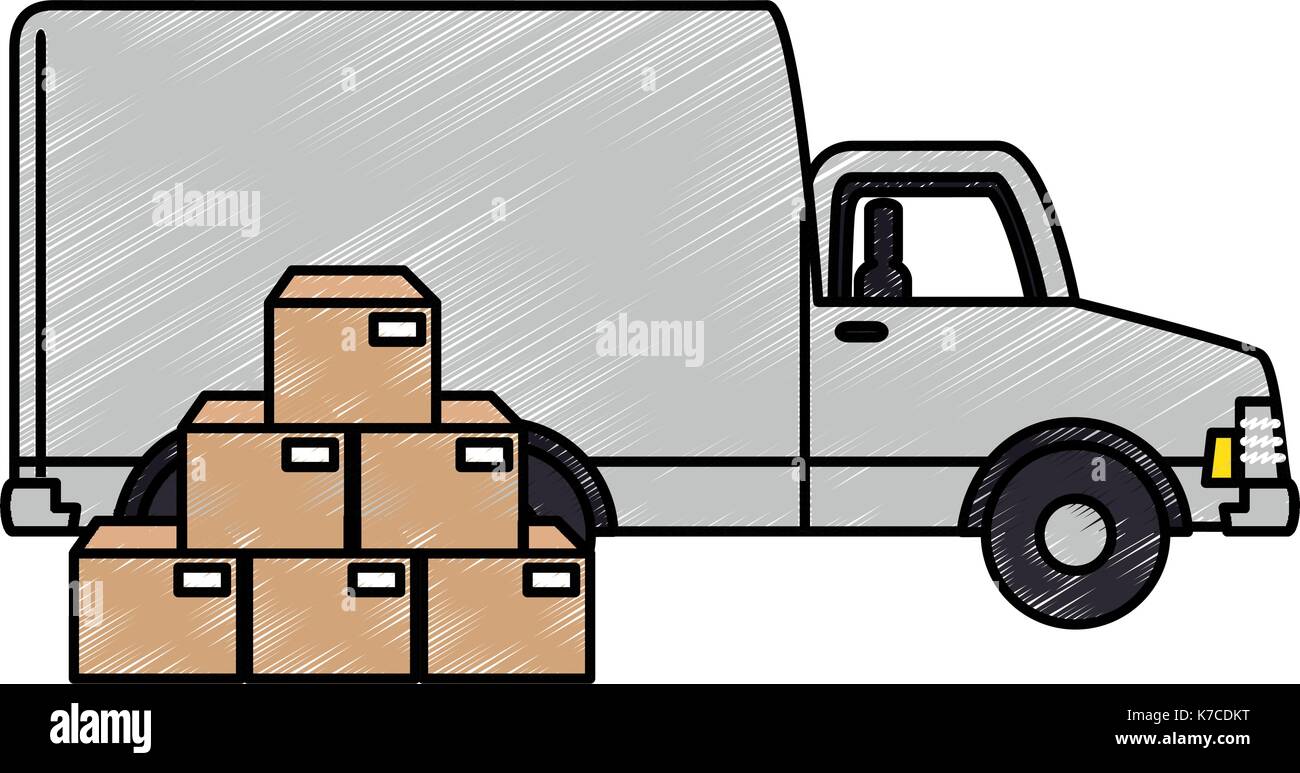 Truck with boxes best sale