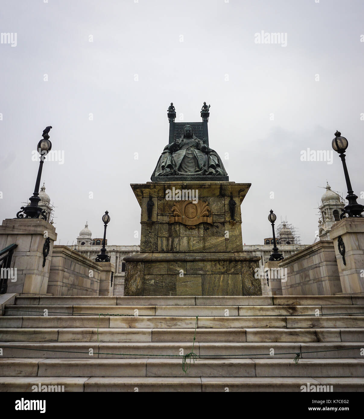 Kolkata, India Jul 8, 2015. Statue of Queen Victoria at the Memorial