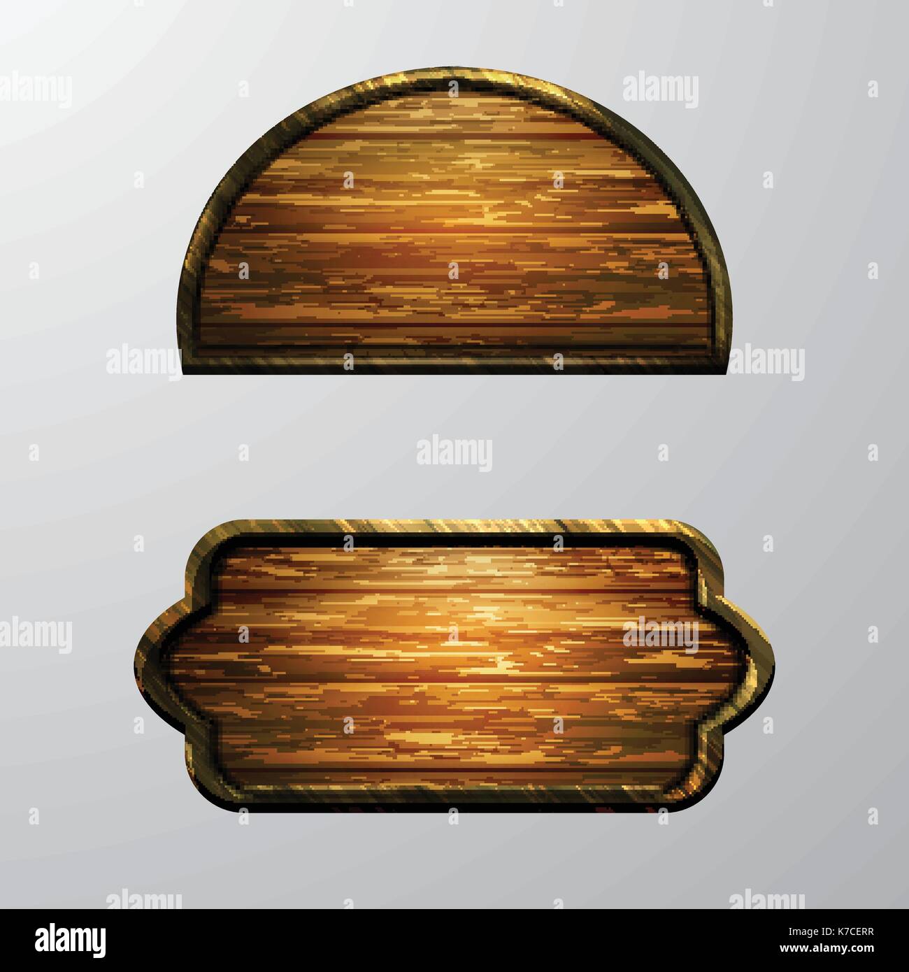 Wooden signs, vector icon set Stock Vector Image & Art - Alamy