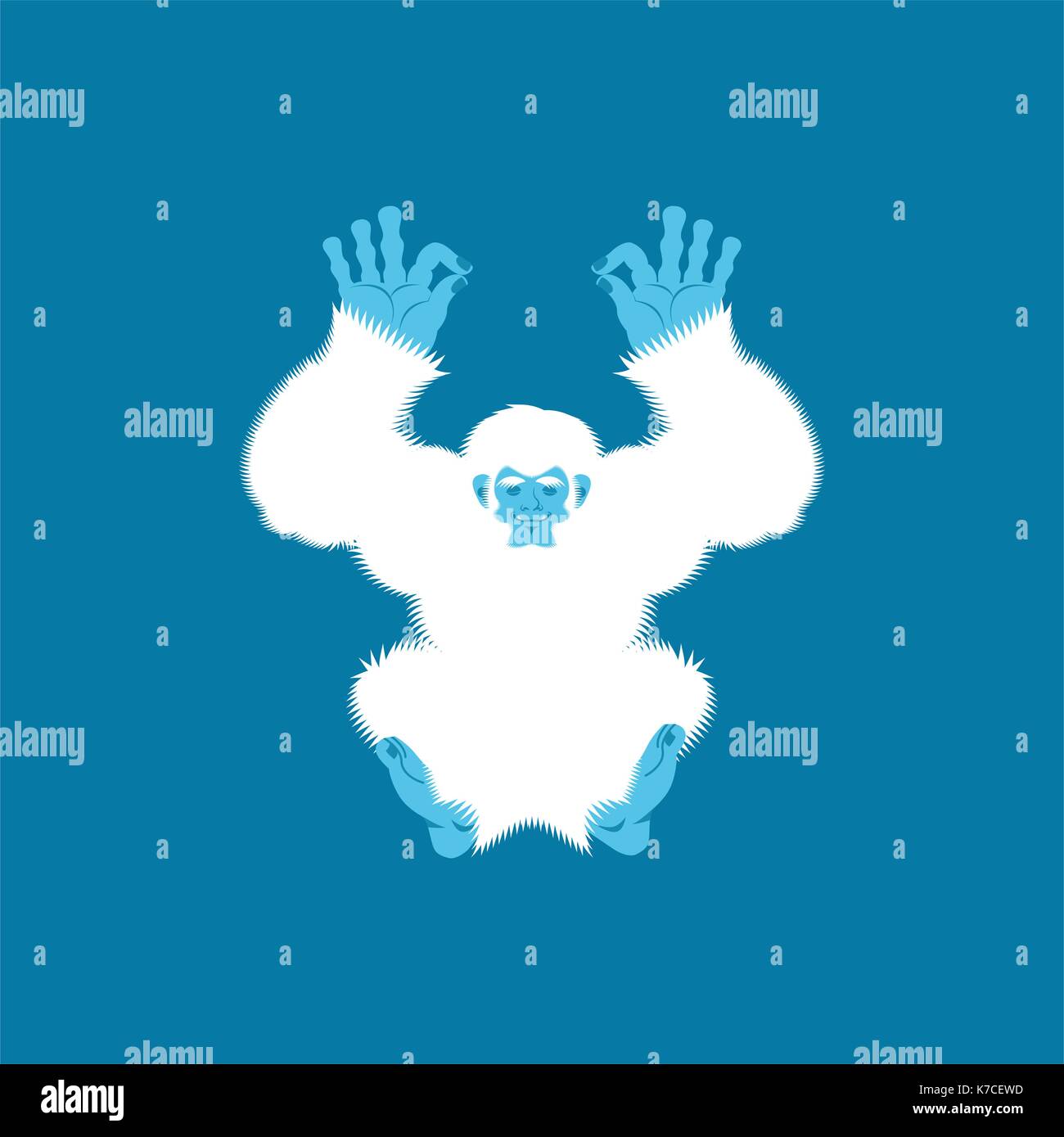 Yeti yoga. Bigfoot yogi. Abominable snowman relaxation and cognition.  Vector illustration Stock Vector Image & Art - Alamy