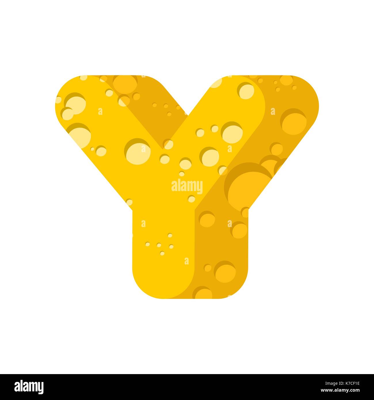 Letter Y cheese font. Symbol of cheesy alphabet. Dairy Food type sign ...
