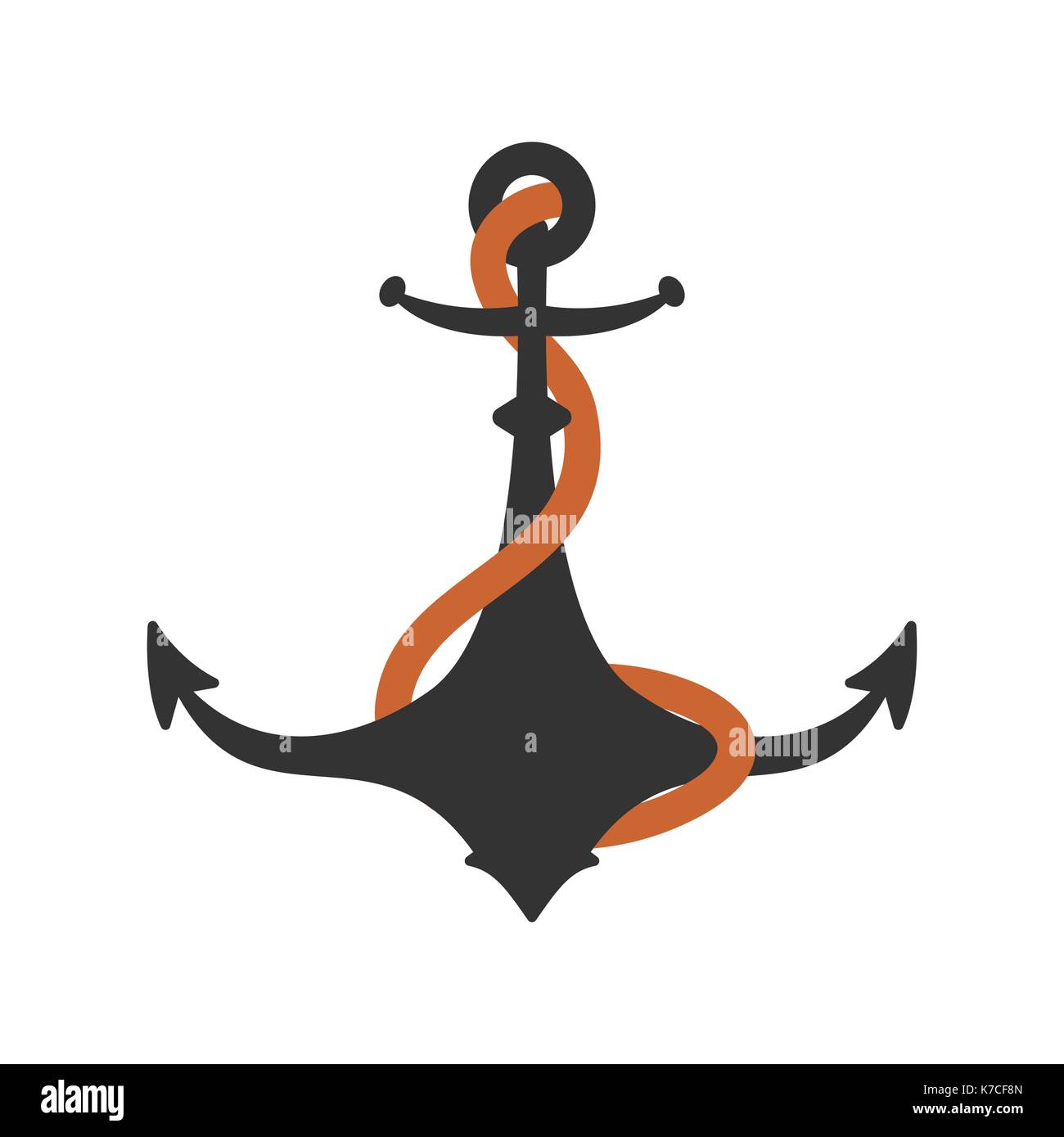 Anchor isolated. boat Ship armature. Vector illustration Stock Vector