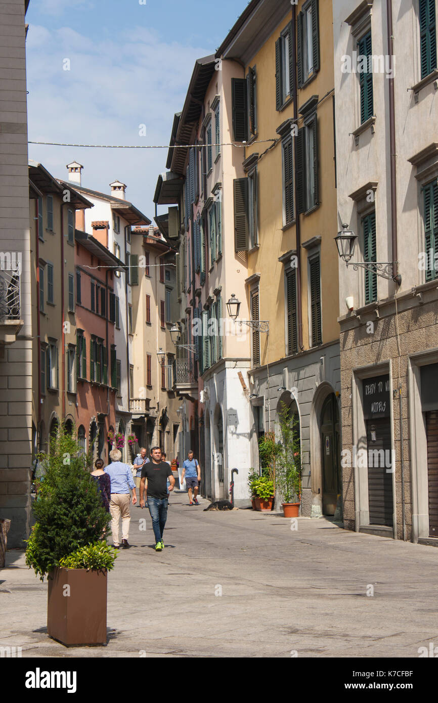 Bergamo, One of the beautiful city in Italy. The old district called Pignolo in the lower city Stock Photo