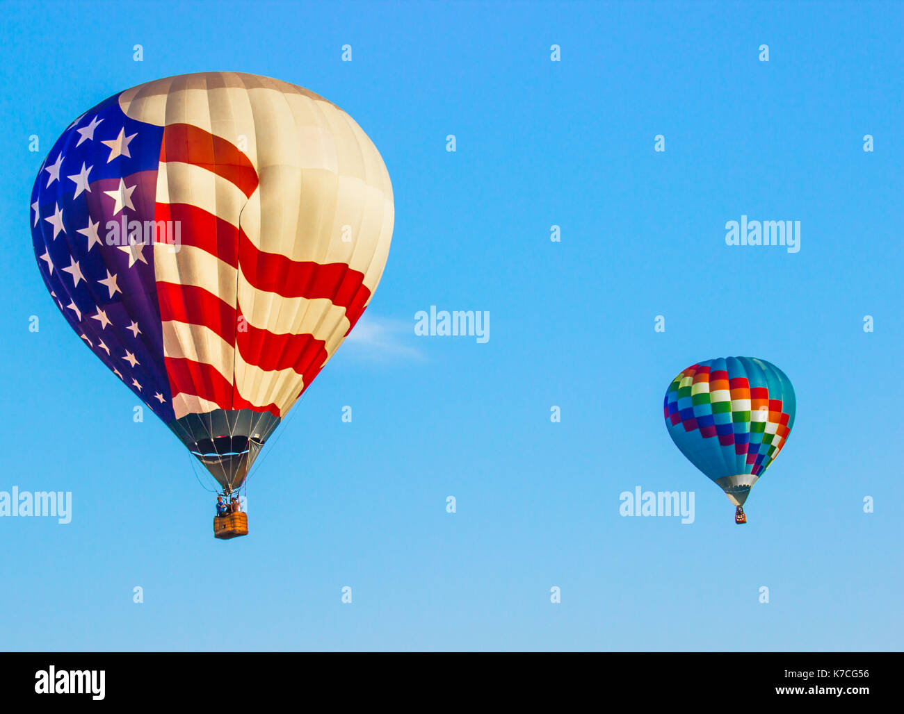 American Flag Balloon & Multi Colored Hot Air Balloon Stock Photo - Alamy