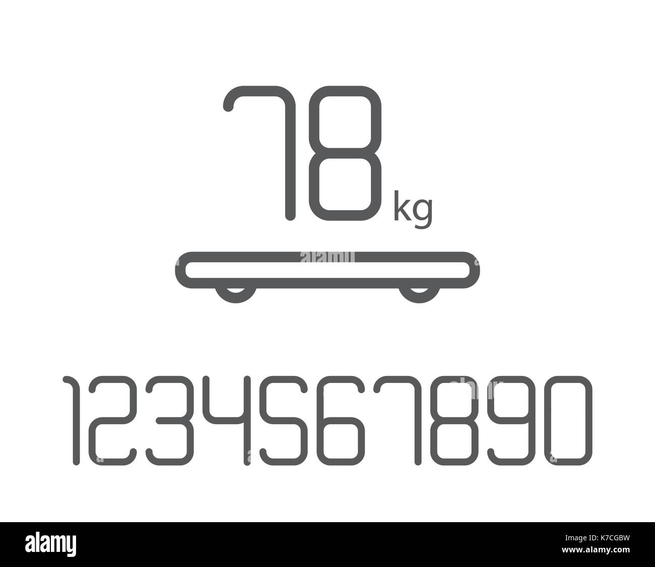 Set numbers weight smart scales. Vector illustration Stock Vector Image