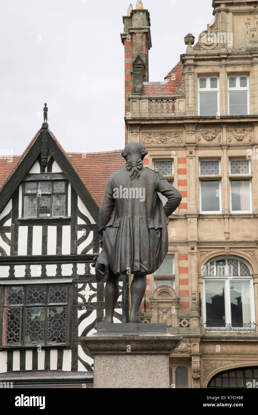 Robert Clive Statue, Tudor House Facade; High Street; Shrewsbury