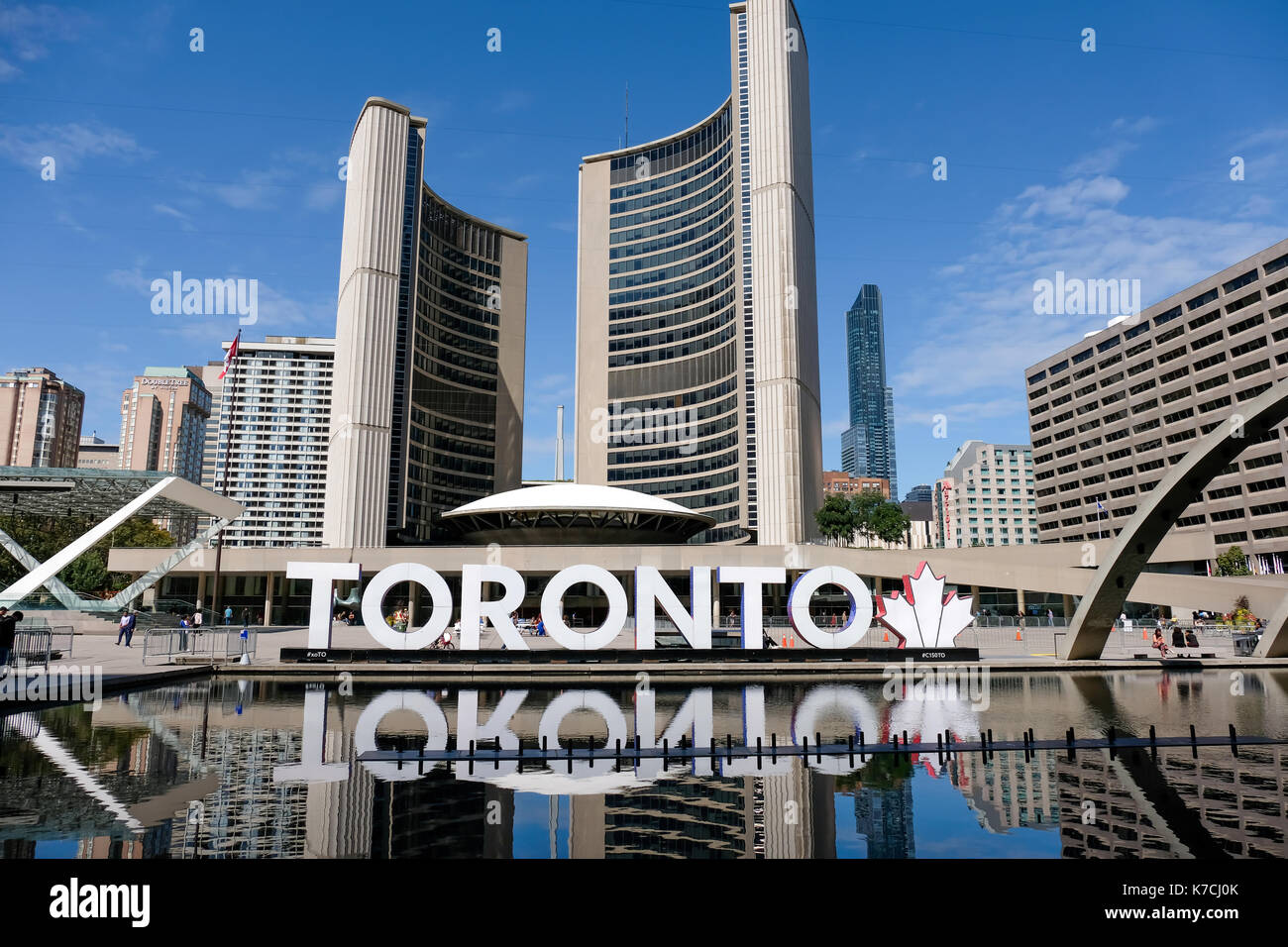 Canada,Ontario,Toronto City Hall and Nathan Philips Square Stock Photo