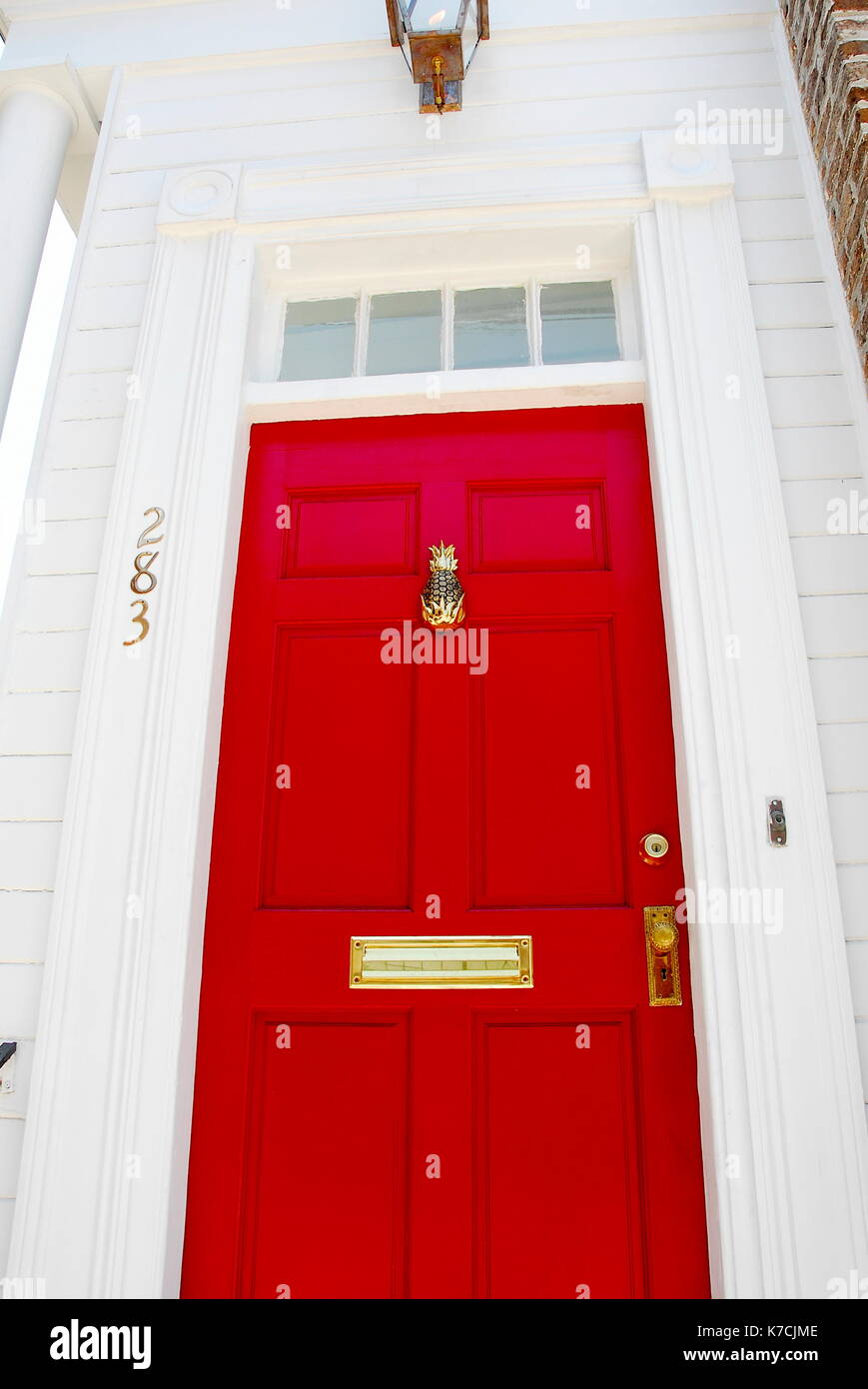 Colorful doors in the city of Charleston, South Carolina Stock Photo
