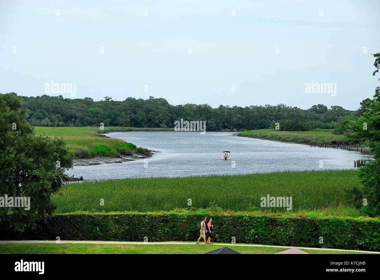 Ashley River at Middleton Place, a plantation in Dorchester County, directly across the Ashley River from North Charleston, South Carolina Stock Photo