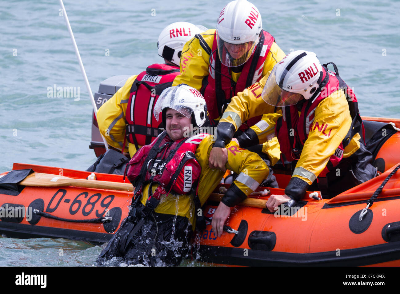Moelfre; D class inshore lifeboat Stock Photo