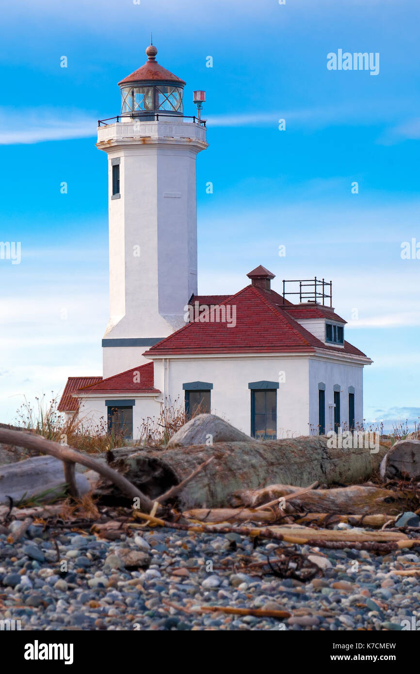Historic lighthouse at Port Townsend, Washington Stock Photo Alamy