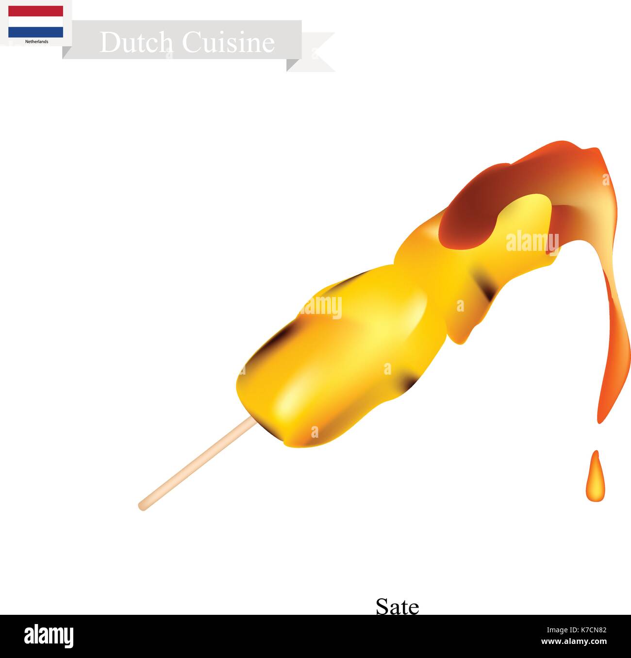 Dutch Cuisine, Sate or Traditional Meat Barbecue Served with Peanut Sauce, One of The Most