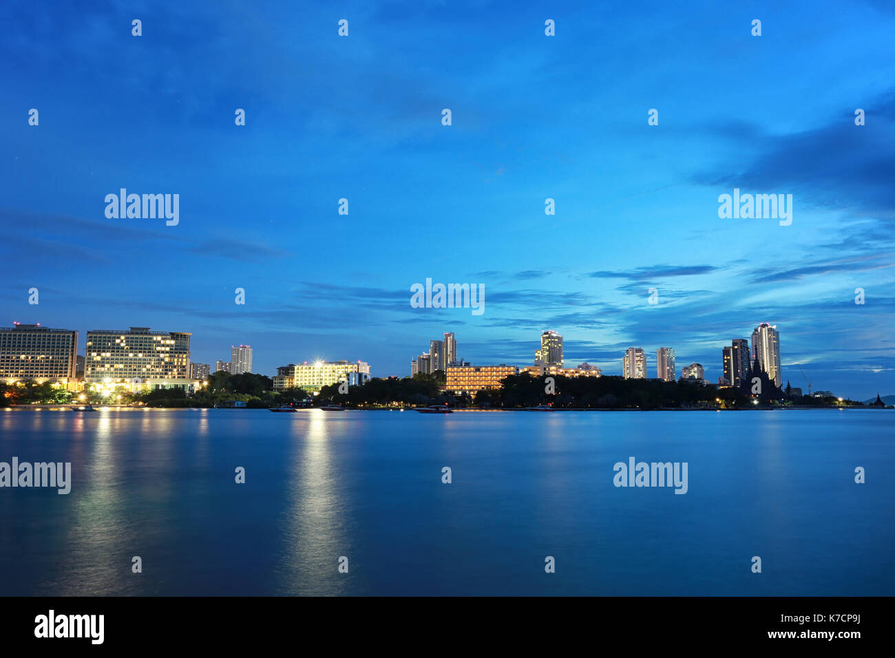 Sea and Coast in Thailand,Natural scenery in the evening. Stock Photo
