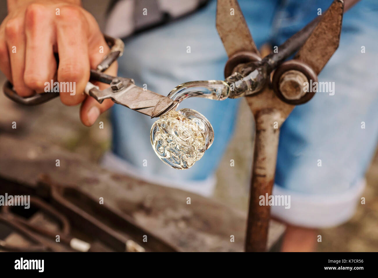 Glass maker artist doing glass Stock Photo Alamy
