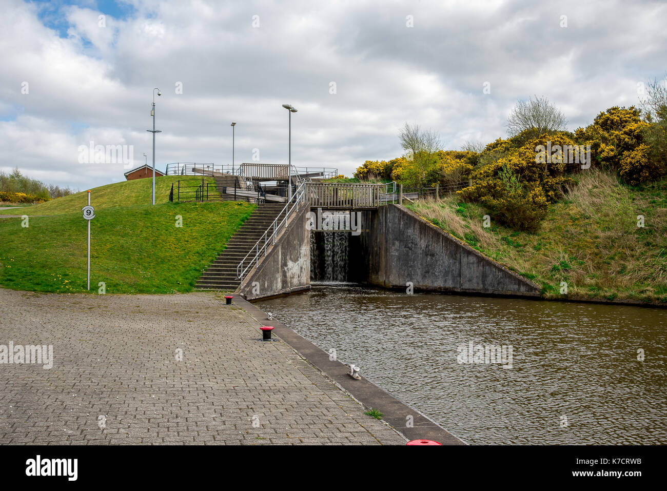 A lock connecting Union canal with a top of Falkirk Wheel canal in