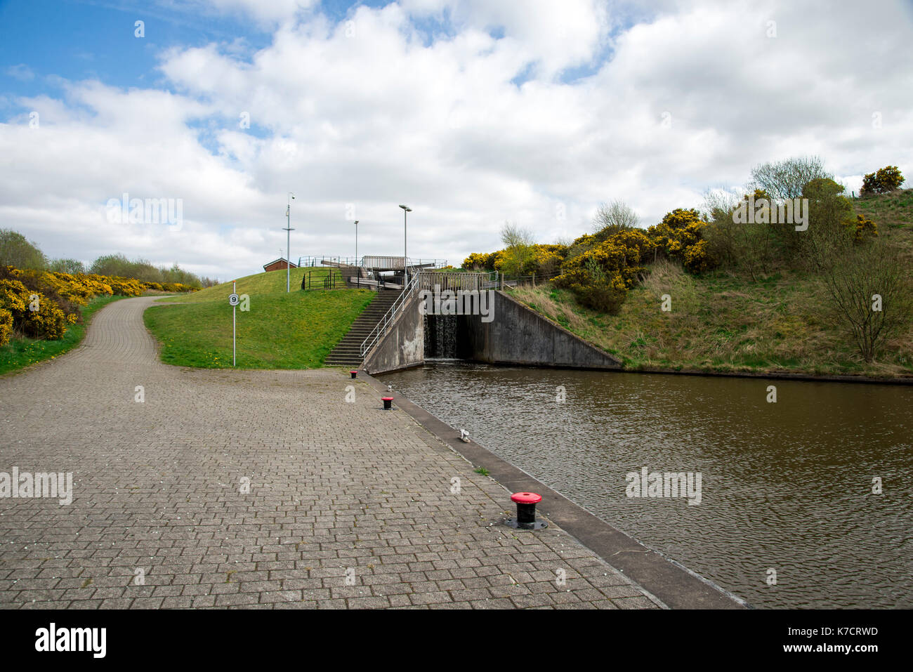 A lock connecting Union canal with a top of Falkirk Wheel canal in