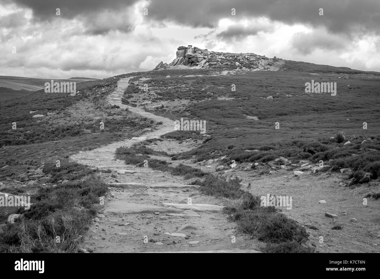 Path to Dovestone Clough, Peak District National Park Stock Photo