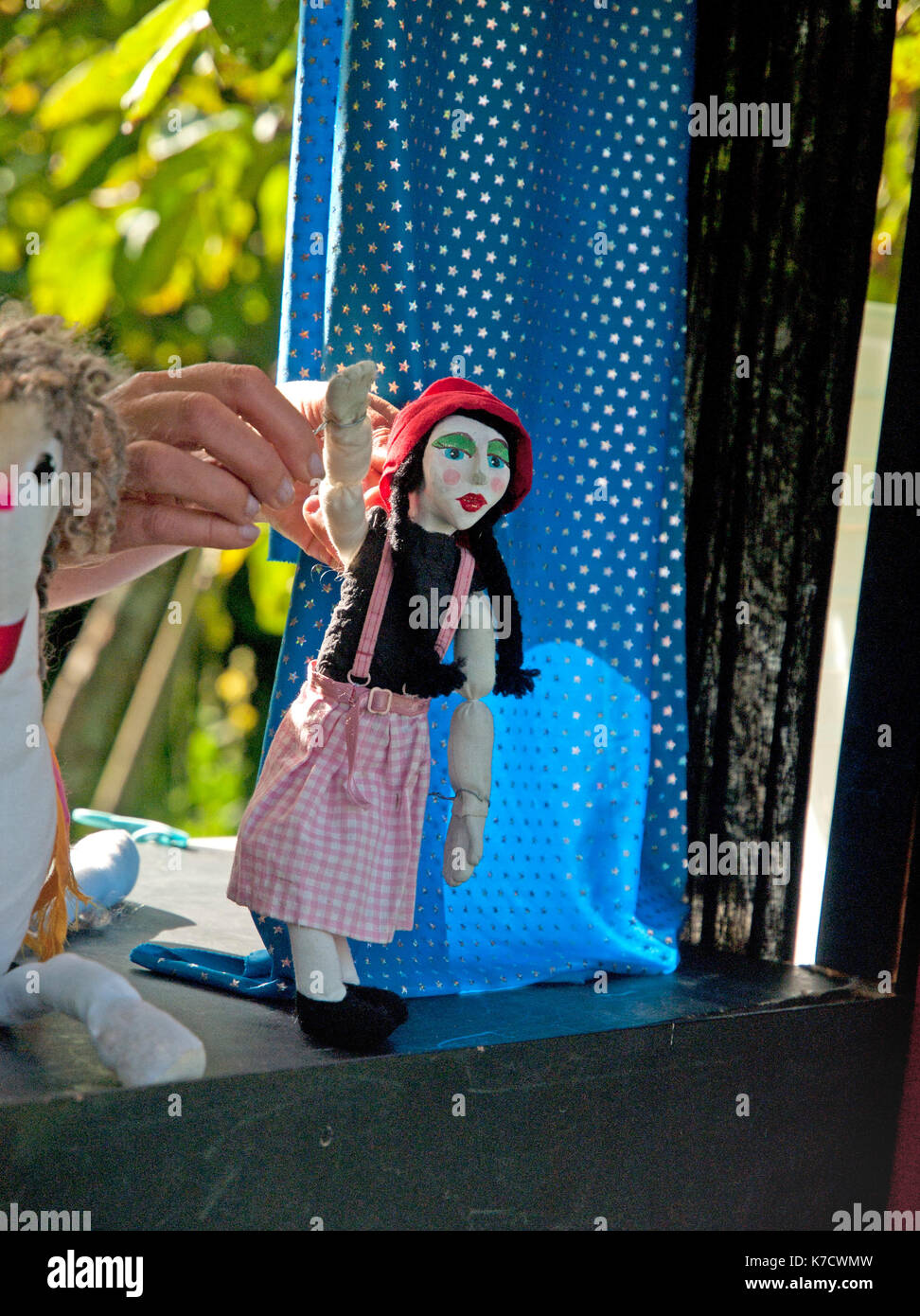 A puppet show at a festival in Sussex, England Stock Photo