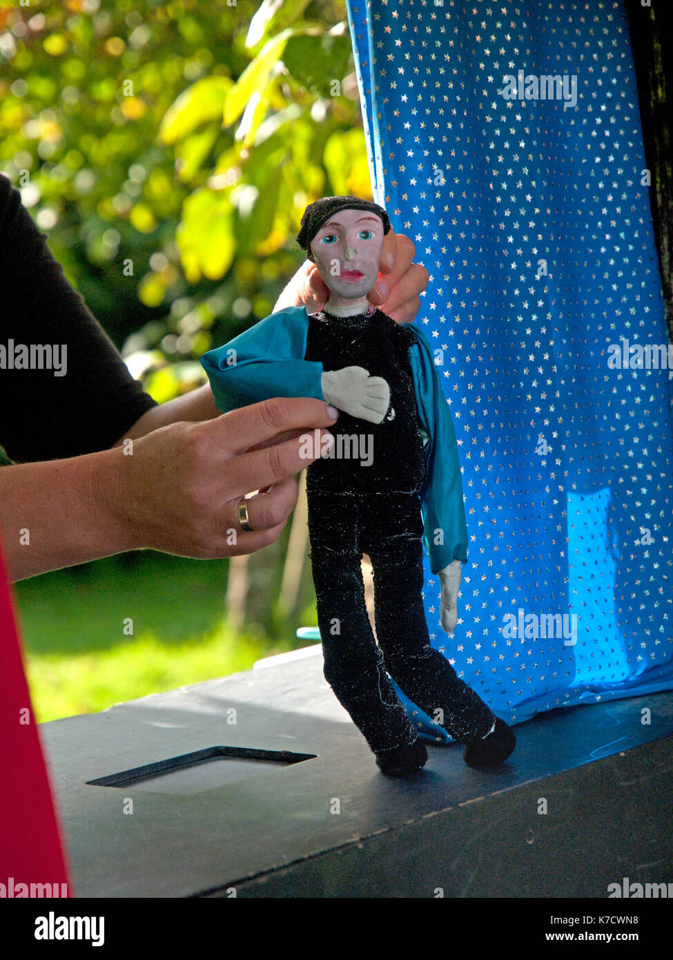 A puppet show at a festival in Sussex, England Stock Photo