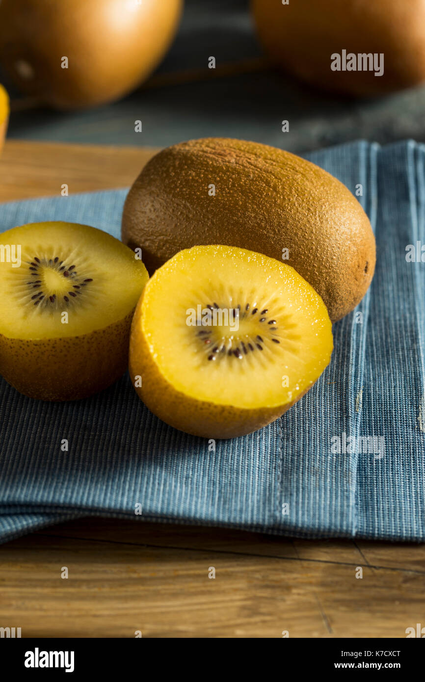Raw Yellow Organic Golden Kiwis Ready to Eat Stock Photo Alamy